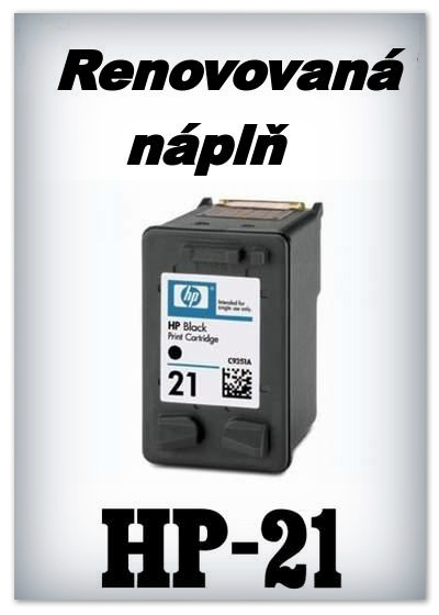 SuperNakup - Náplně do tiskáren HP-21 XL - black - SADA 3 náplní - renovované
