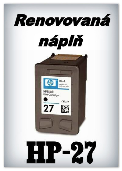 SuperNakup - Náplně do tiskáren HP-27 XL - black - SADA 3 náplní - renovované