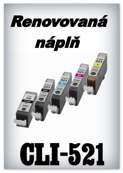 SuperNakup - Náplně do tiskáren Canon CLI-521x - SADA 5 náplní - renovované