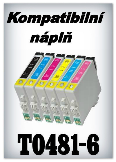Npln do tiskren Epson T0481, T0482, T0483, T0484, T0485, T0486 (kompatibiln)