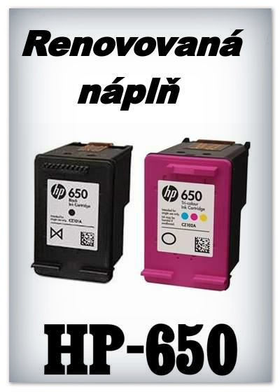 SuperNakup - Náplně do tiskáren - SADA HP-650 black + HP-650 XL color - renovované
